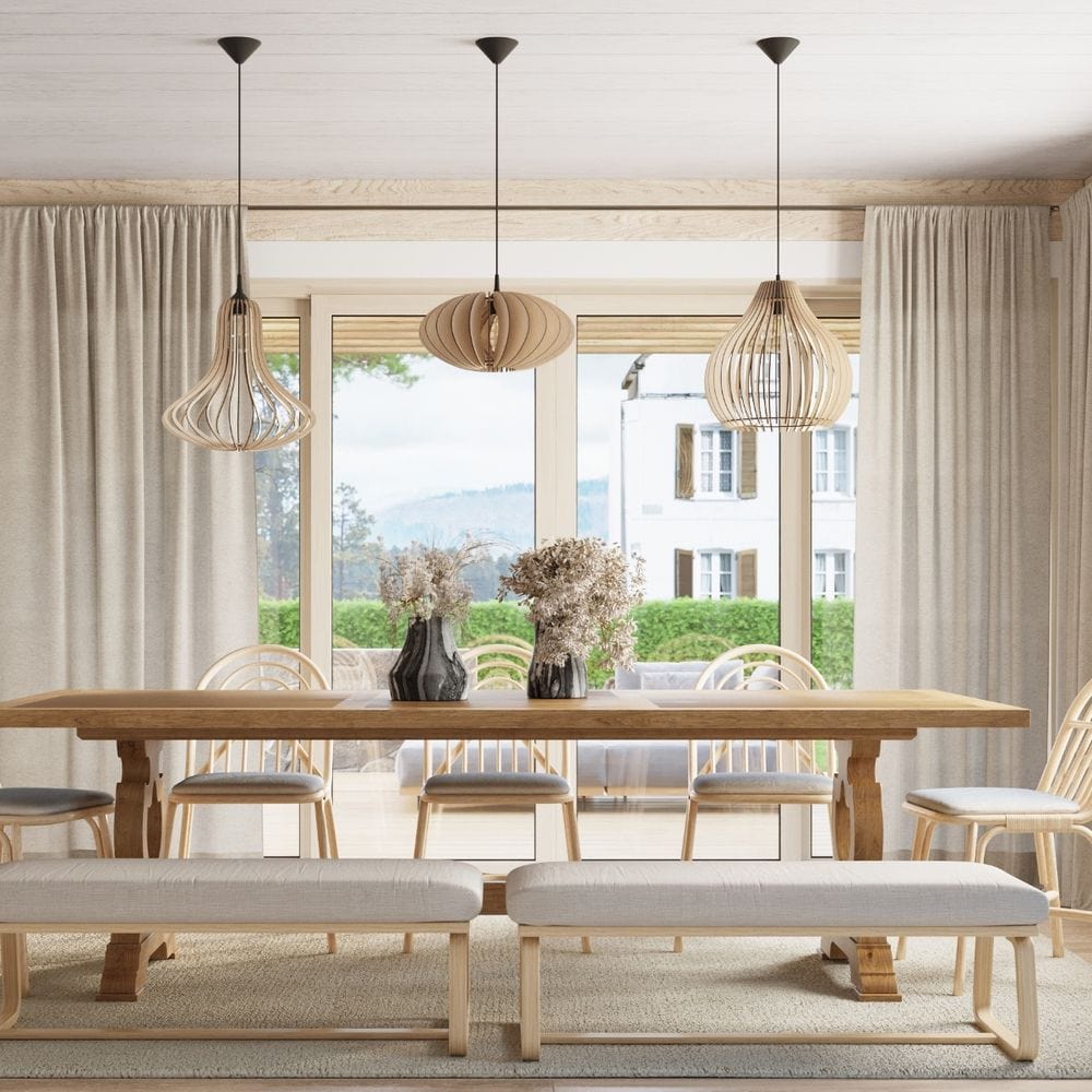 Pendellampa trä Aprilla Skandinavisk Design E27