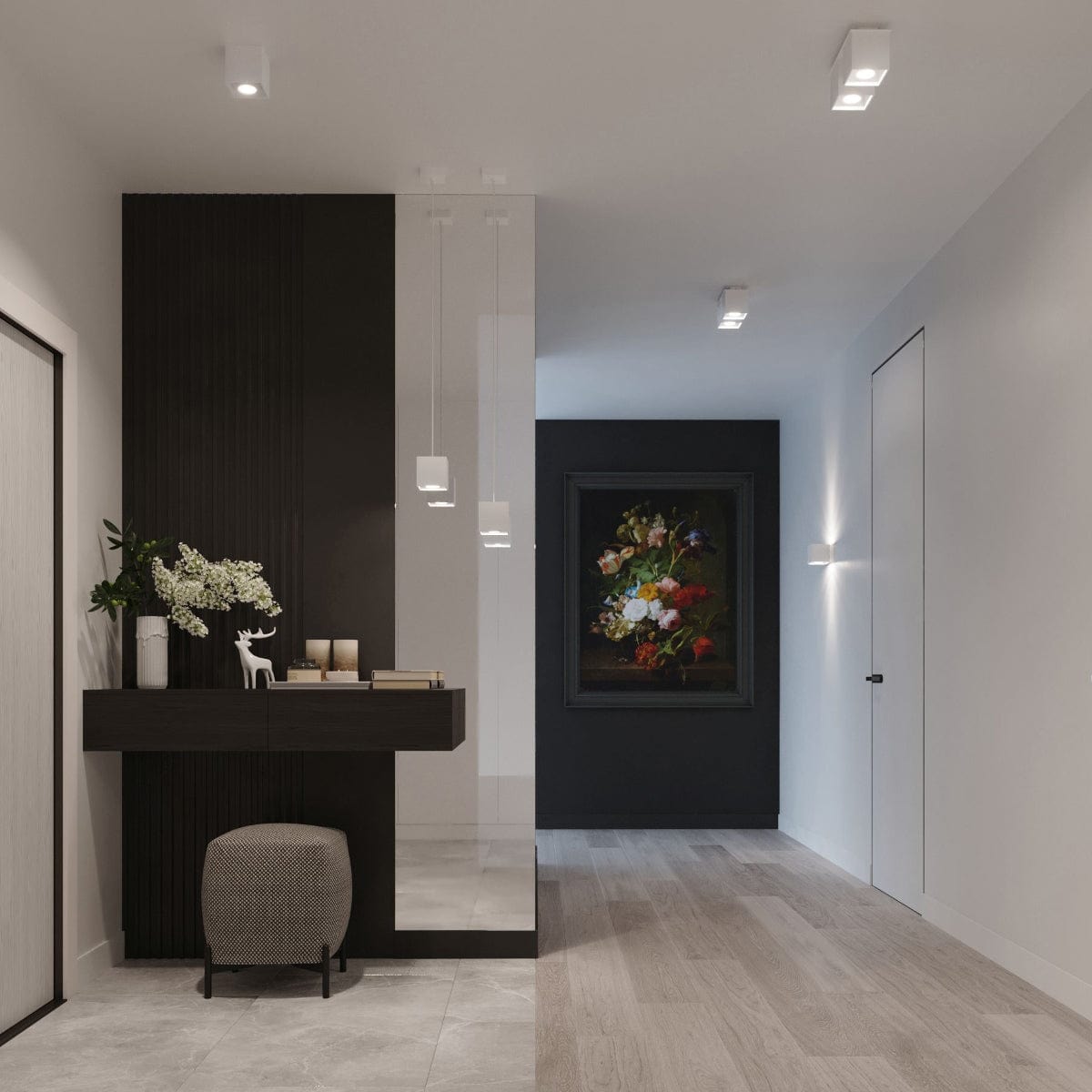 Quad Vit Taklampa - GU10 Ljus - Modern Aluminiumdesign - 10x110 cm