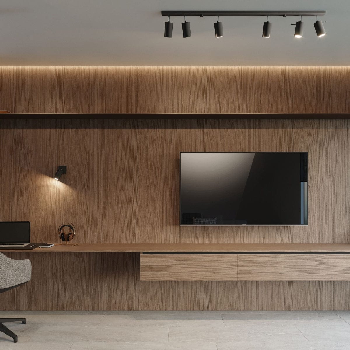 Ring Triple Black Spotlight - Modern Justerbar Stål Taklampa - 45x6x16 cm