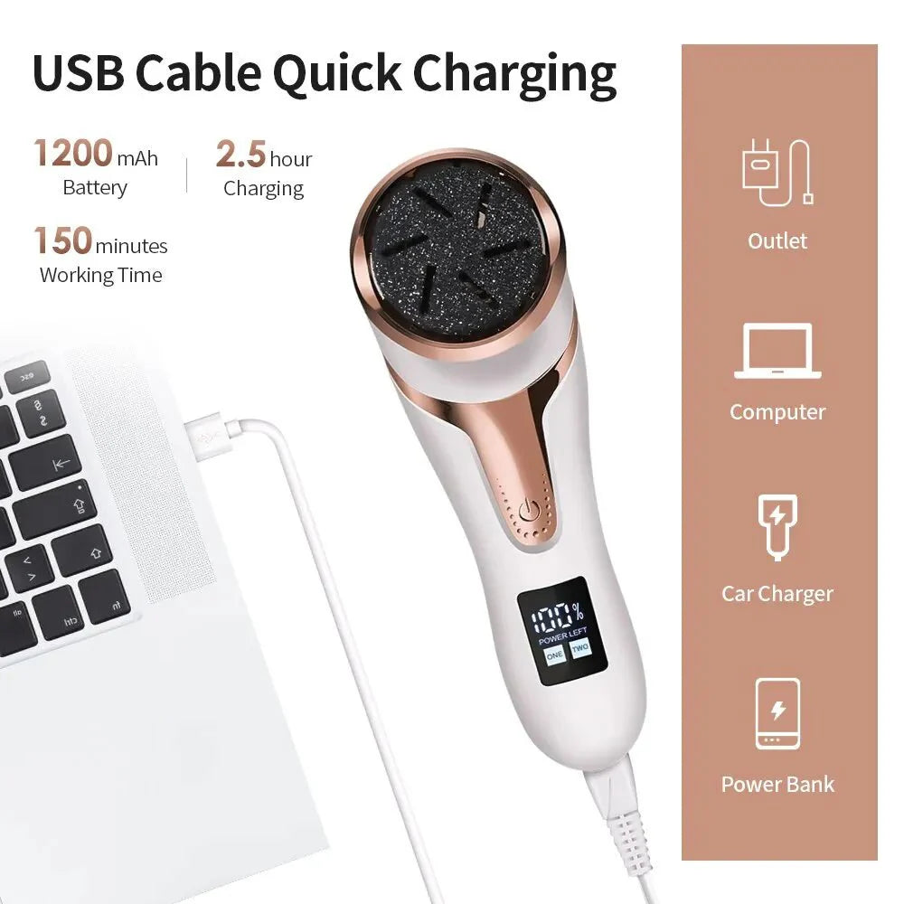 SOOTHESECARE - Uppladdningsbar hälsborste för silkeslena fötter hemma