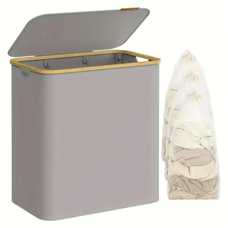 SortiSpace tvättkorg - 150L hopfällbar tvättkorg med 2 fack