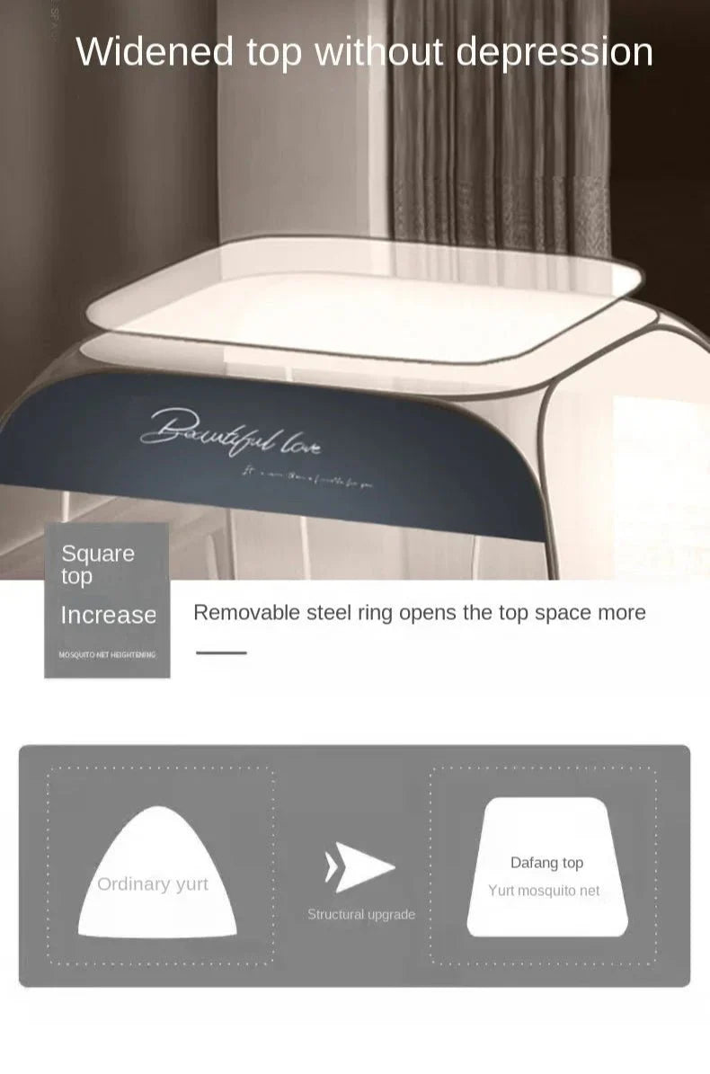 Stjärnig Grå Myggnät - Insektskydd utan installation för avslappnande nätter inomhus och utomhus