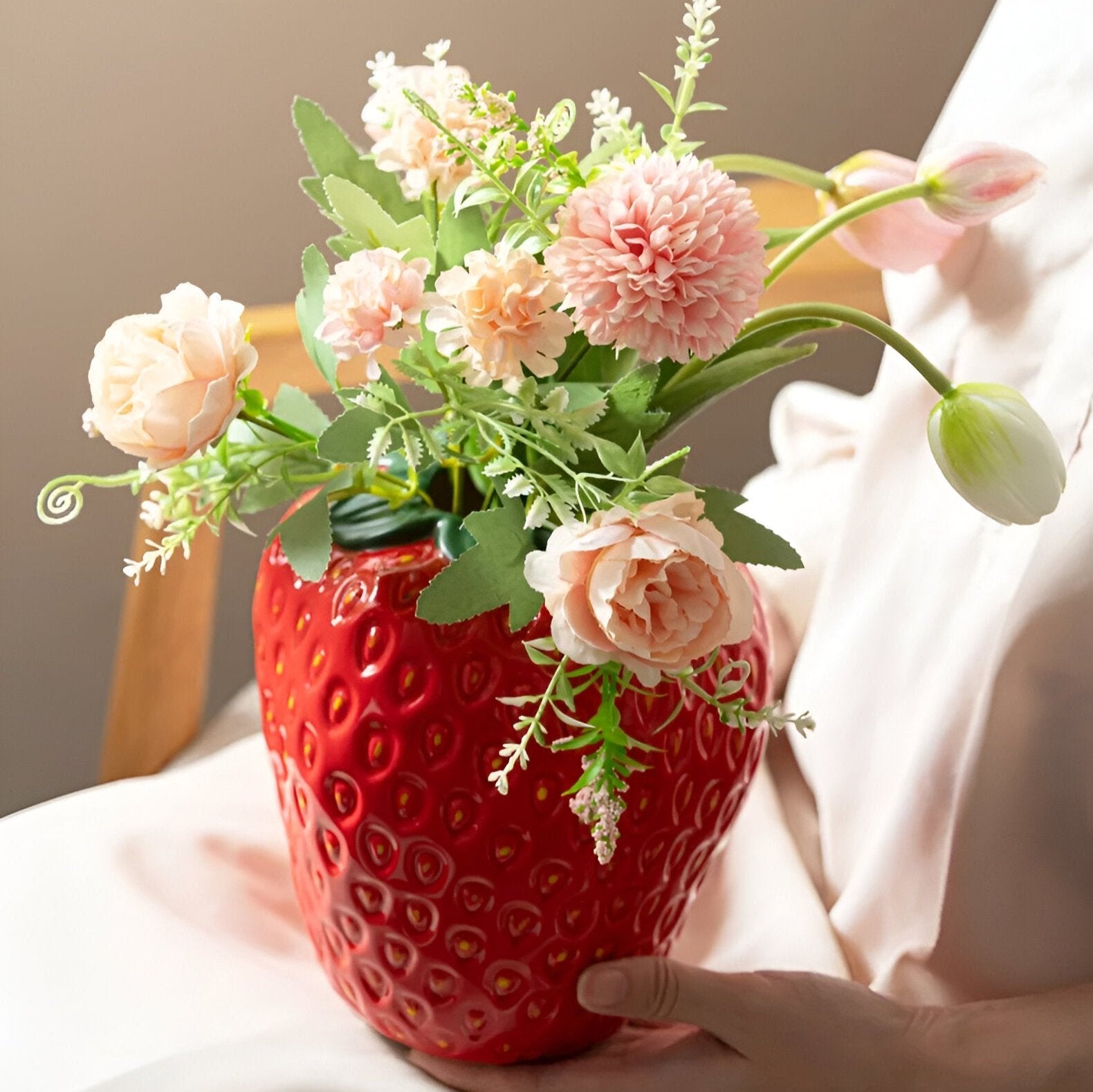Jordgubbe Keramisk Blomsterkruka - Modern Fantasifull Design