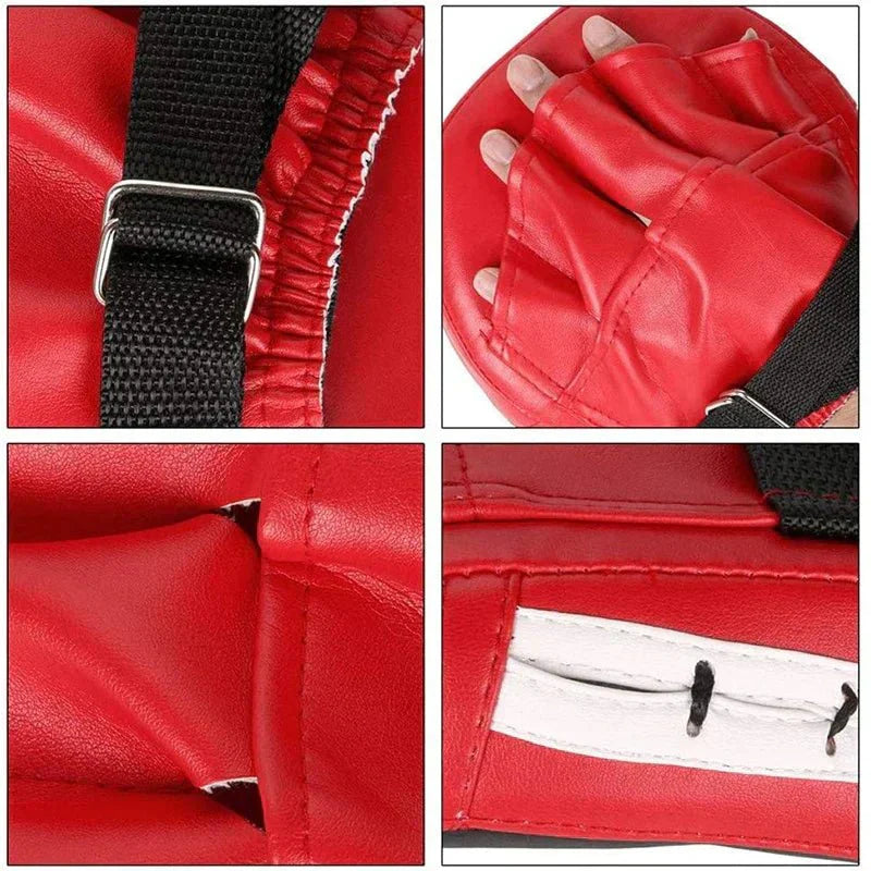 Strikeshield Boxningskudde - Dämpande PU-lädermål för kampsport, taekwondo, muay thai och MMA-träning - Kurvad design för maximalt skydd