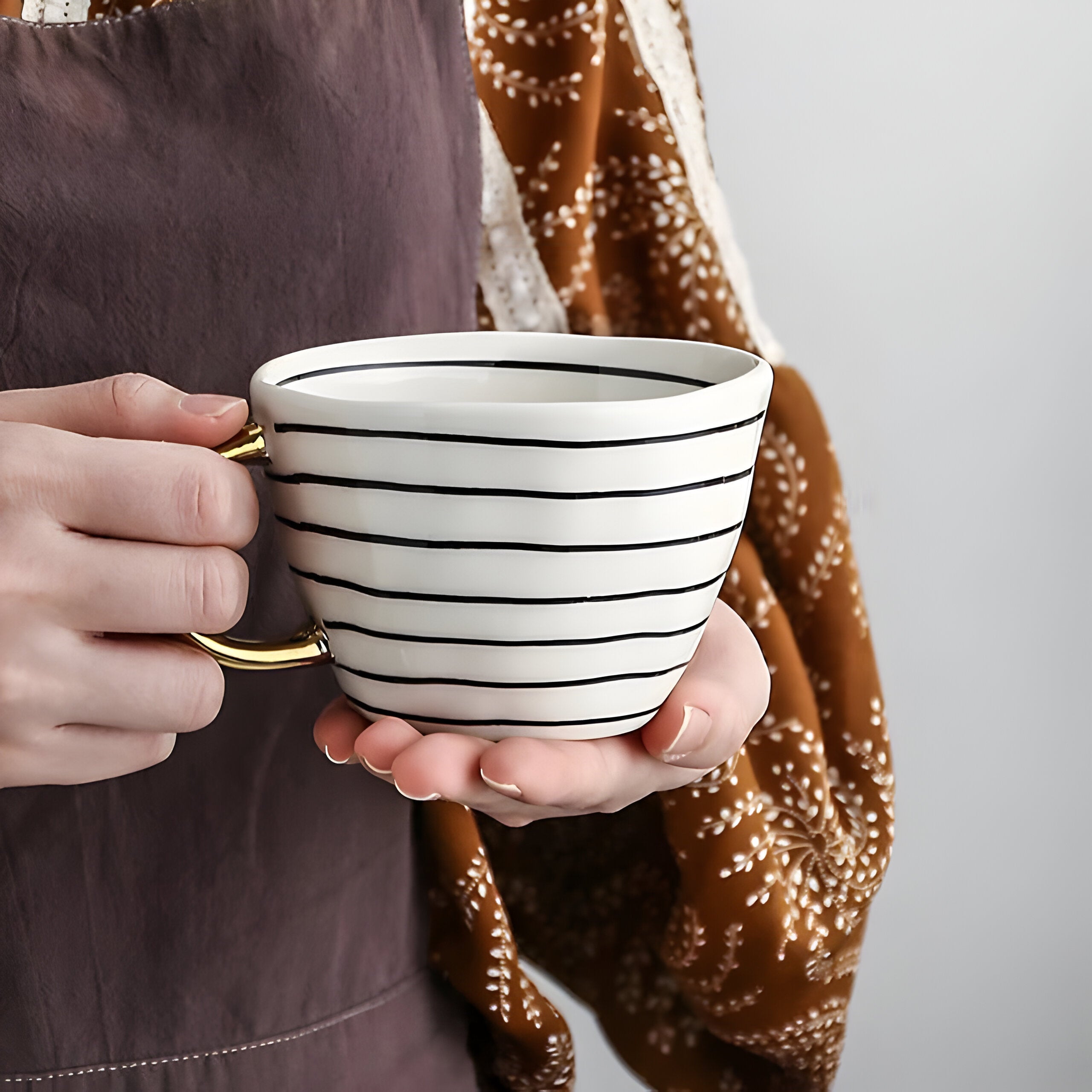 Keramikkopp med geometrisk design – Stilfull og moderne | Ideell for kaffe eller te