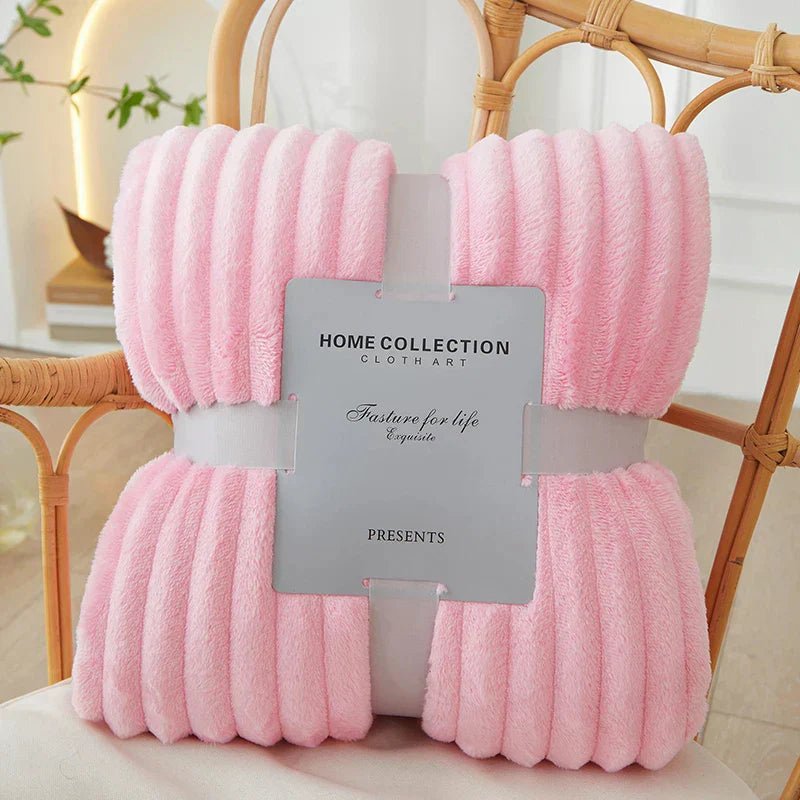 STRIPESNUG – Bred flanell-fleece-filt med randigt mönster