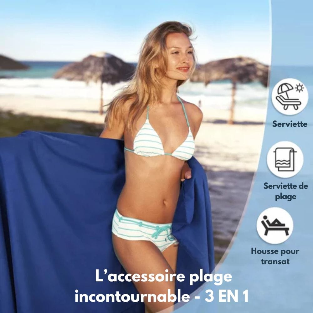 Sunlounge Handduk - Halkfri solsängsöverdrag med sidofickor