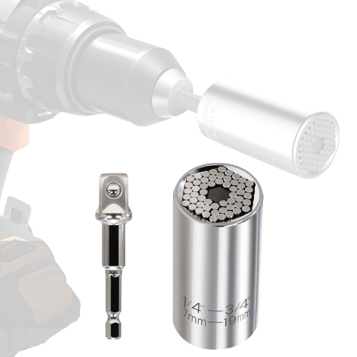 Supersocket Universal-nyckeladapter - 7mm till 19mm självinställande verktyg för hemmabyggare, bil- och husreparationer