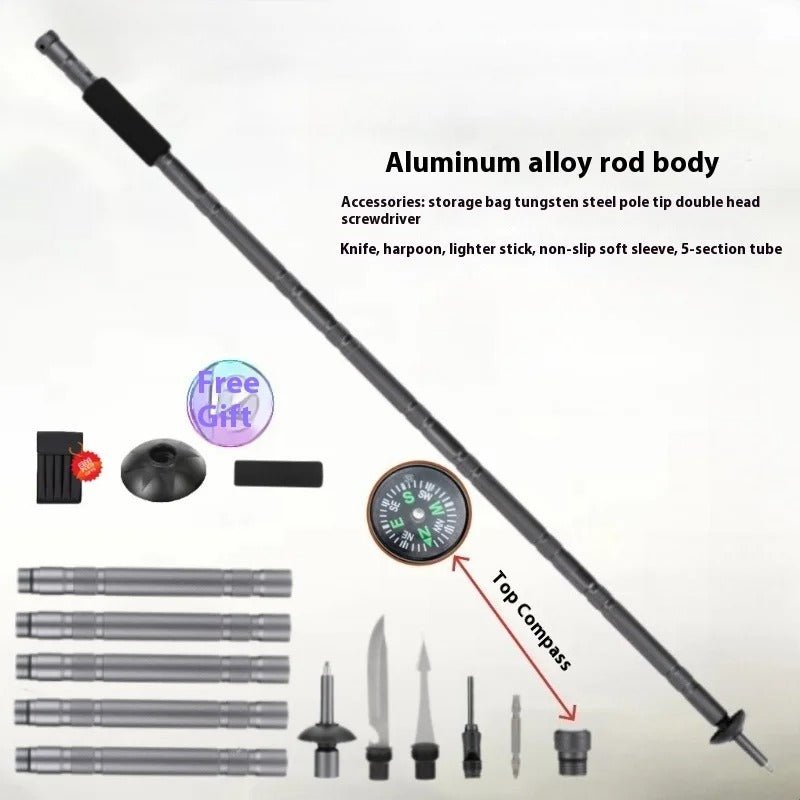 Trailforce - Multifunktionell taktisk vandringsstav för överlevnad och äventyr