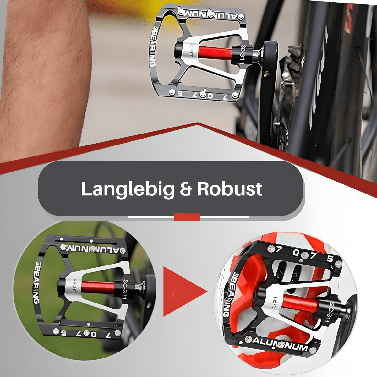 TRAILPRO – Ultra-Lätta Antiglid Cykelpedaler för Väg- och Terrängcykling