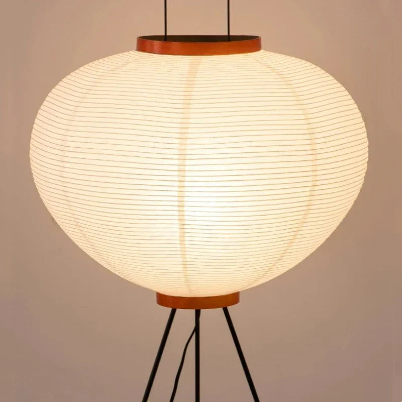 Japansk Golvljus | Rispapper Lampa | Unisex | Metallram & Washi Papper | Brick by Brick