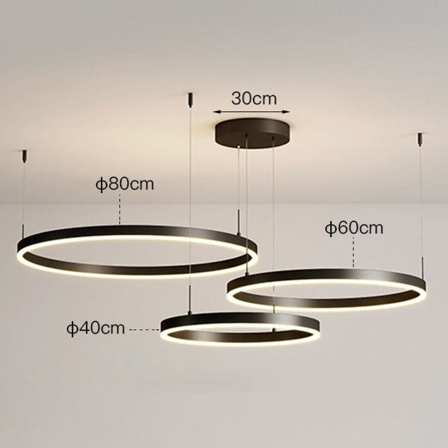 Oslo Modern Ring-Taklampa – Justerbar 3-ringdesign för elegant atmosfär