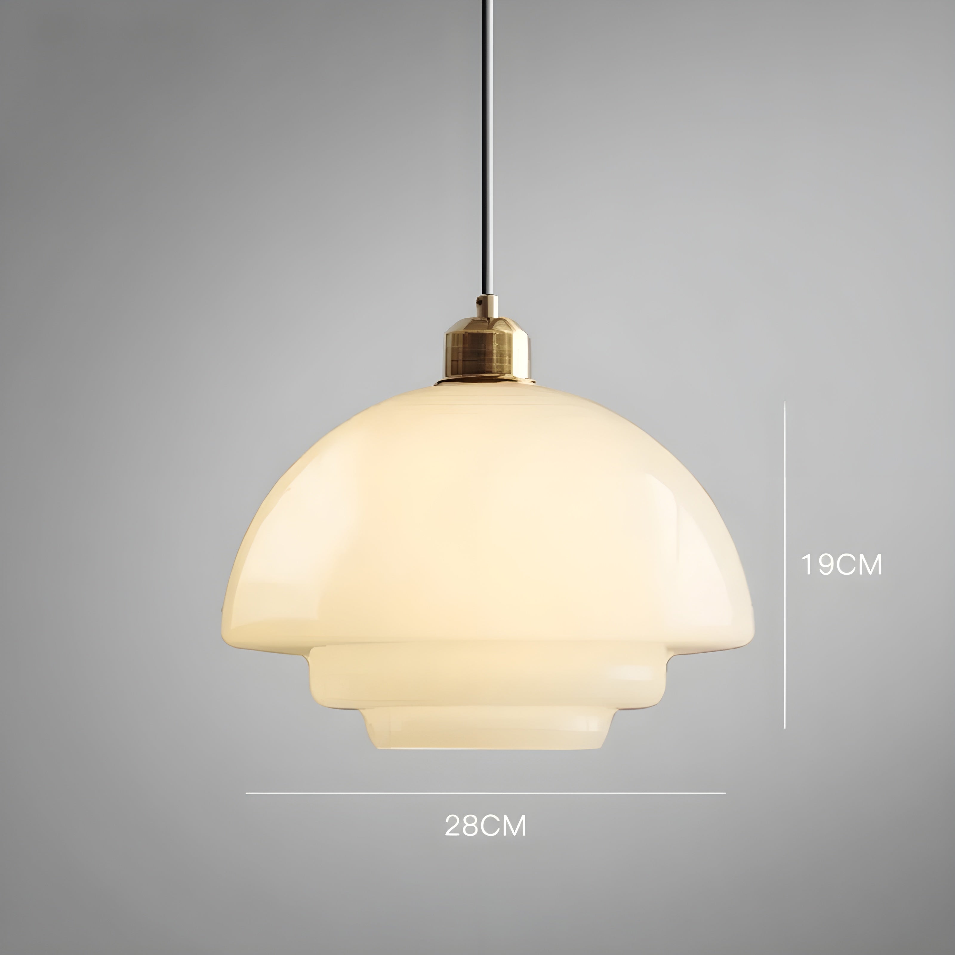 AuraBeam Light – Minimalistisk elfenbensfärgad LED-hänglampa i glas