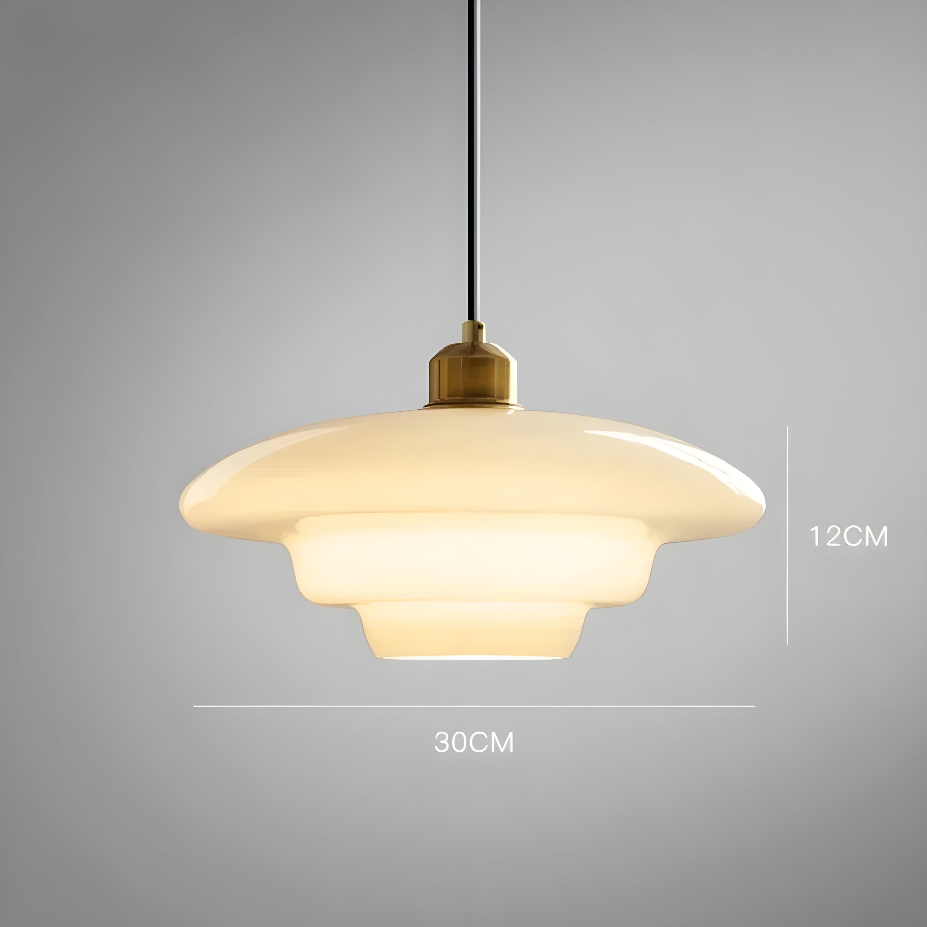 AuraBeam Light – Minimalistisk elfenbensfärgad LED-hänglampa i glas