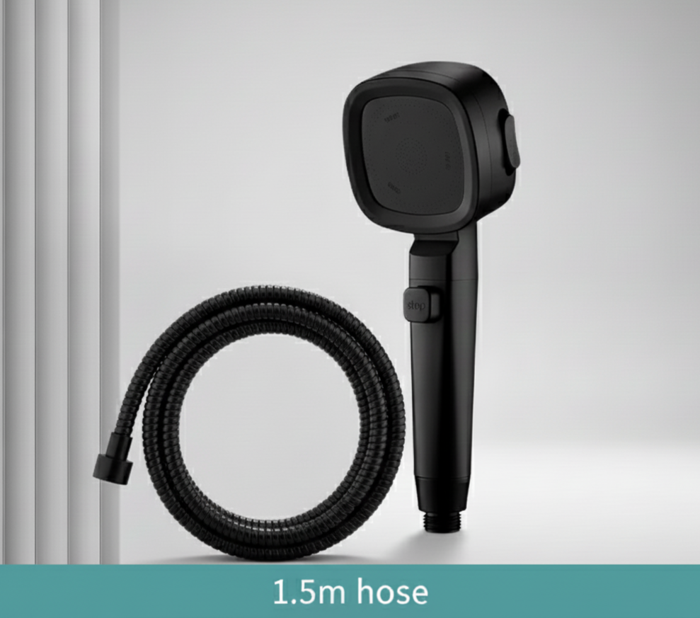 HydraFlow Högtryck Duschhuvud – 3 Strålarter, vattensparande & robust ABS-material