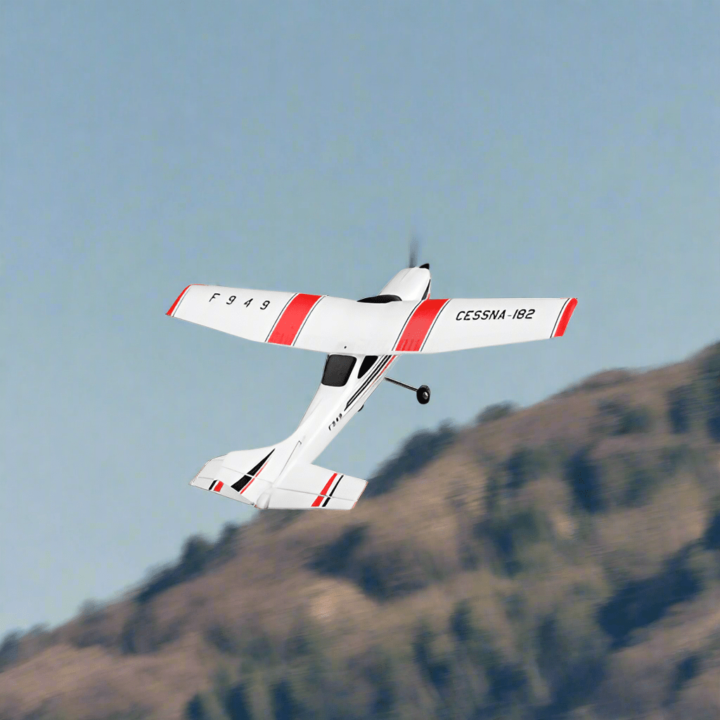 Fjärrstyrd leksaksplan med stabiliserad flygning