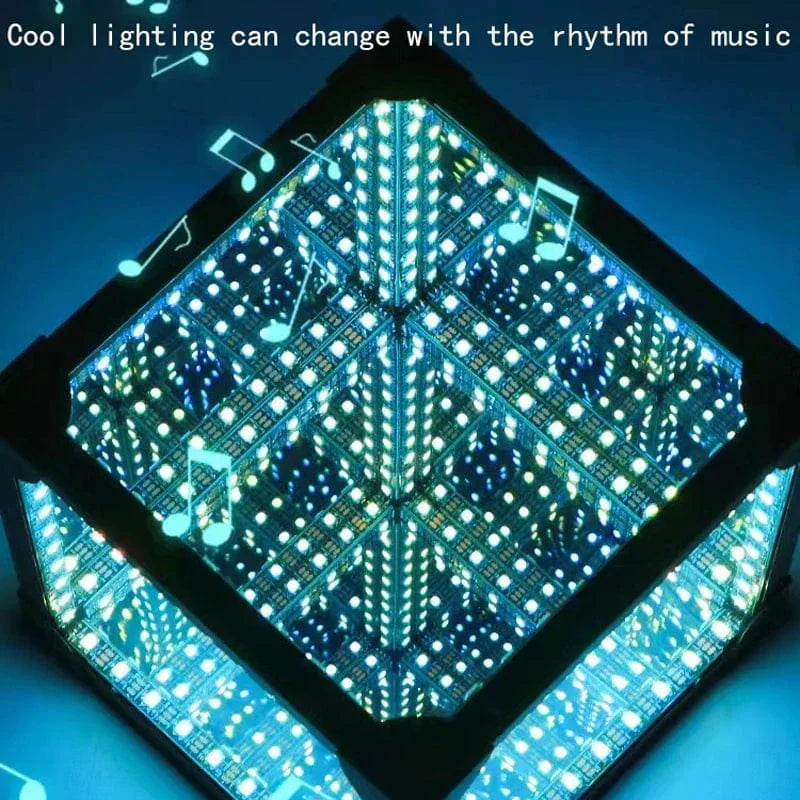 3D Kub Abyss Skrivbord Atmosfär Ljus