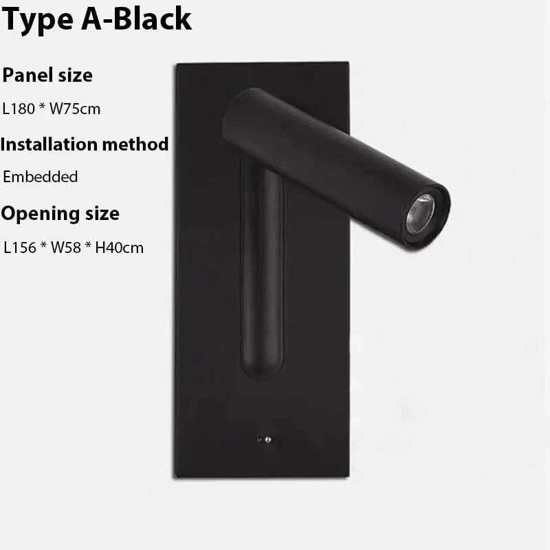 Justerbar USB-laddningsvägglampa med 350° rotation – Modern vägglampa för nattduksbord och hotellanvändning