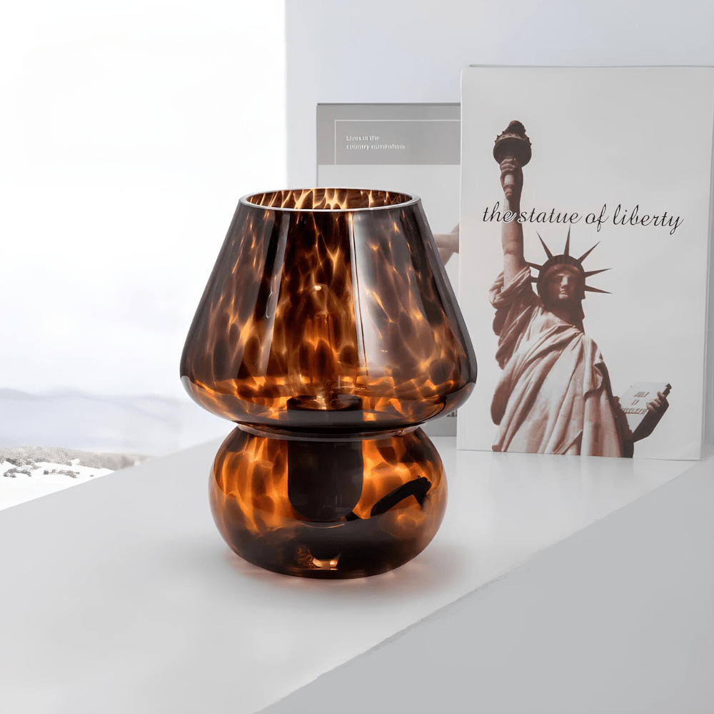 Hand-blåst glas svampbordslampa