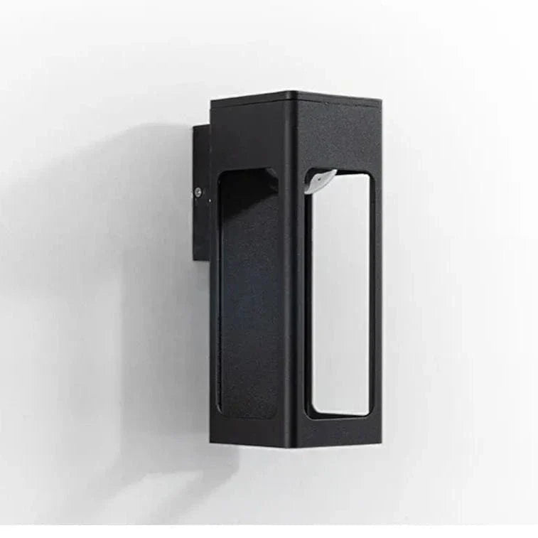 IP67 Vattentät 12W Svart Aluminium Utomhusvägglampa – Modern Utvändig Vägglampa för Trädgård och Veranda