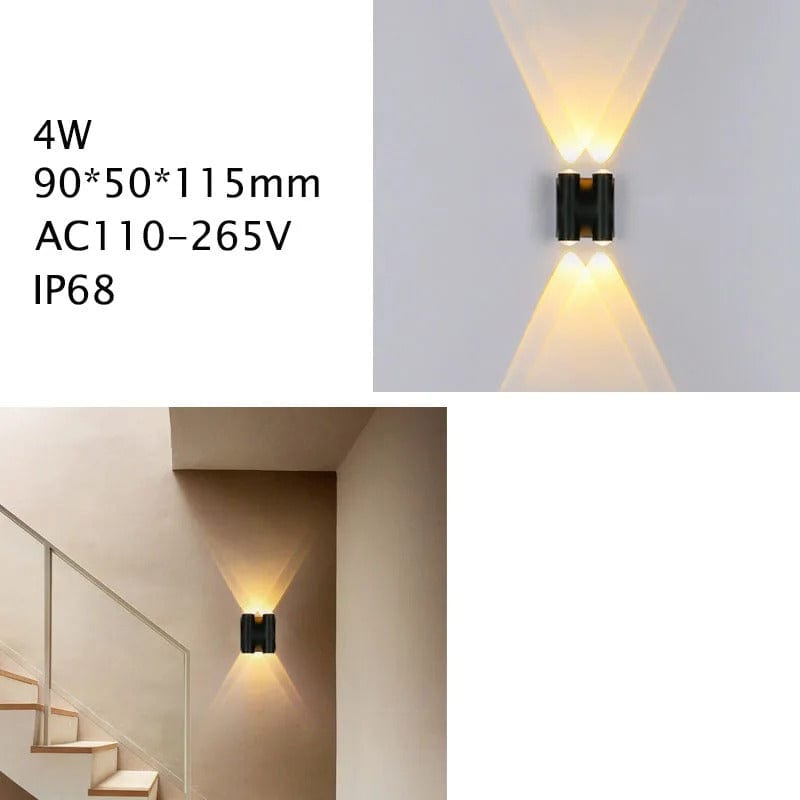 IP68 Vattentät LED Utomhusvägglampa – Hållbar Aluminium Utomhusvägglampa för Trädgård och Veranda, Mångsidiga Storleksalternativ
