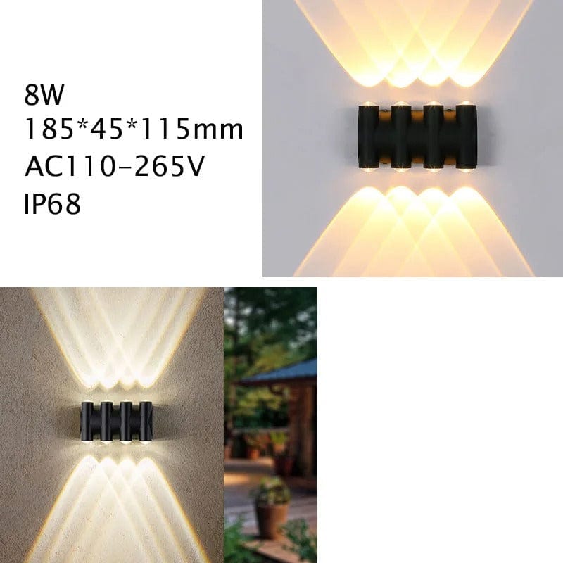 IP68 Vattentät LED Utomhusvägglampa – Hållbar Aluminium Utomhusvägglampa för Trädgård och Veranda, Mångsidiga Storleksalternativ