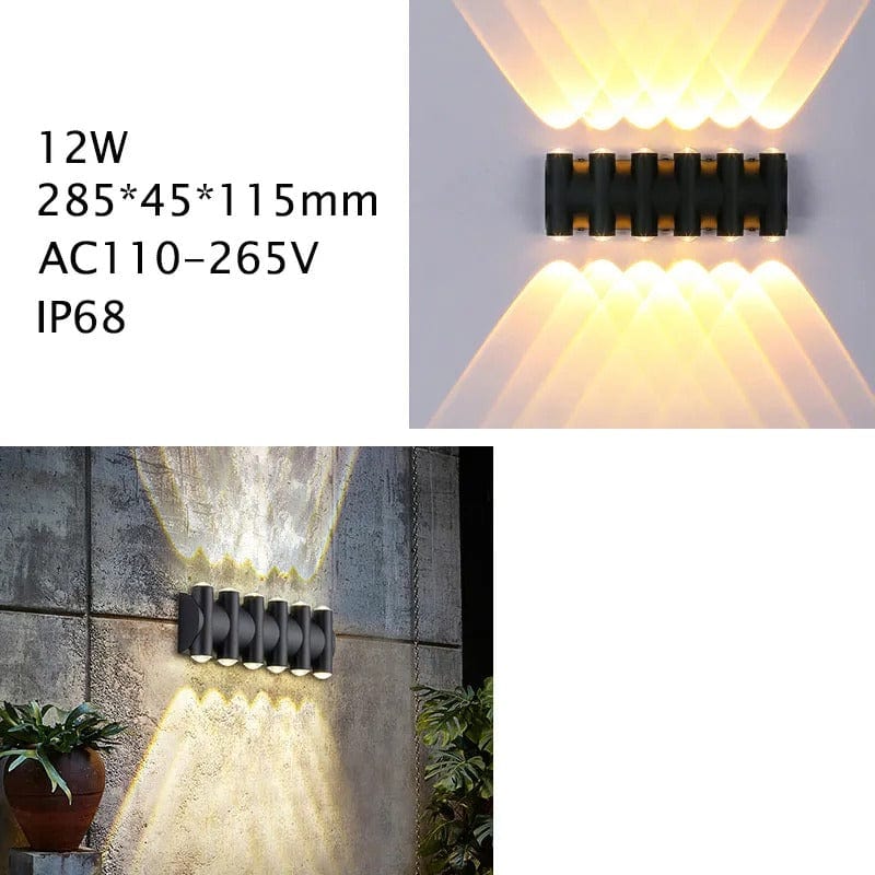 IP68 Vattentät LED Utomhusvägglampa – Hållbar Aluminium Utomhusvägglampa för Trädgård och Veranda, Mångsidiga Storleksalternativ