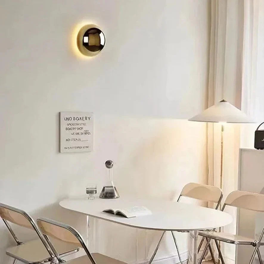Modern Cirkulär Vägglampa - Hårdkopplad - Minimalistisk Design - Pläterad Silverfinish - Inomhusbruk - Idealiskt För Korridor Och Sängsidesbelysning