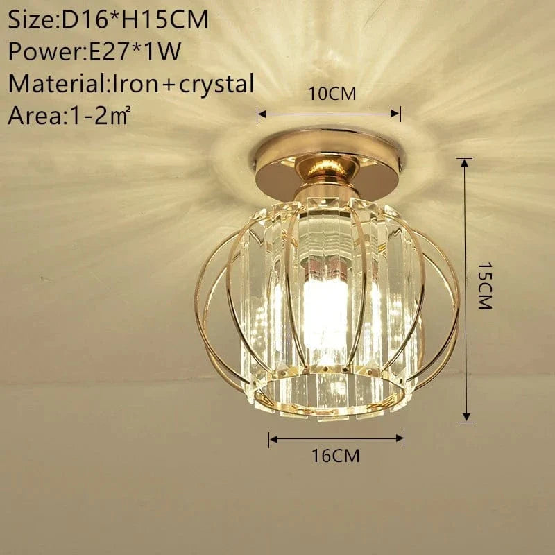 Modern Flush Mount Ceiling Light Fixture – K9 Crystal - LED Kompatibel - Elegant Design - Inomhusbruk - Polerad Krom Finish