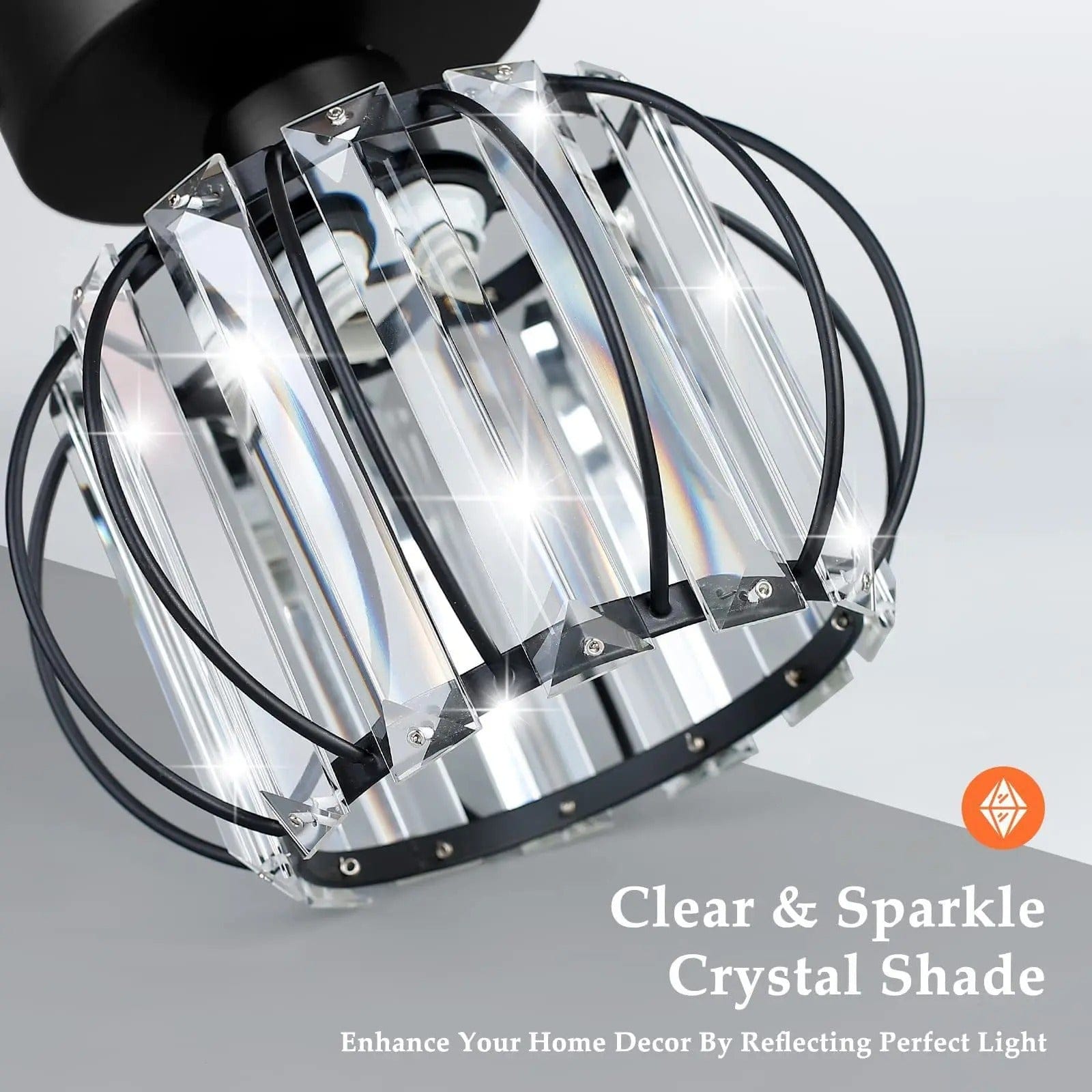 Modern Flush Mount Ceiling Light Fixture – K9 Crystal - LED Kompatibel - Elegant Design - Inomhusbruk - Polerad Krom Finish