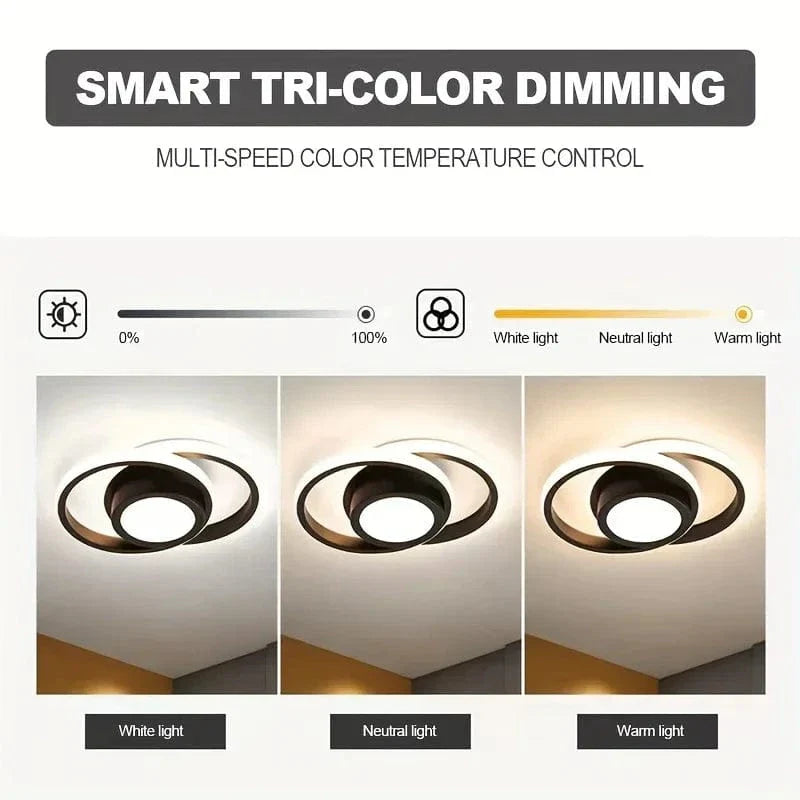 Modern LED Takmonterad Lampa - Dimmbar - Energisnål - Tre Färgtemperaturer - Hållbar Design - Lämplig för Inomhusbruk