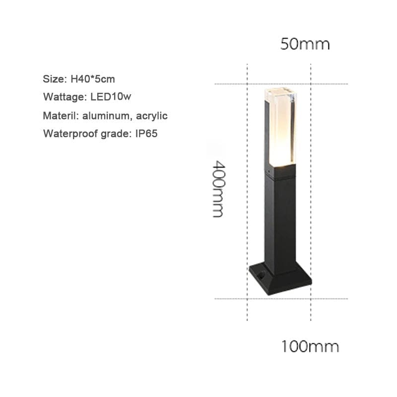 Modern LED Trädgårdslampa med fast bas - IP65 Vattentålig - 10W - Aluminium - Varm/Kall Vit - Utomhuslandskapsbelysning