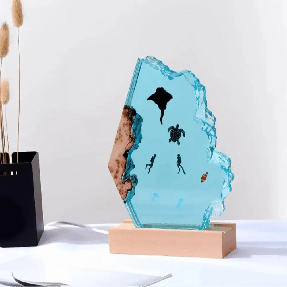 Naturinspirerad harts nattlampa