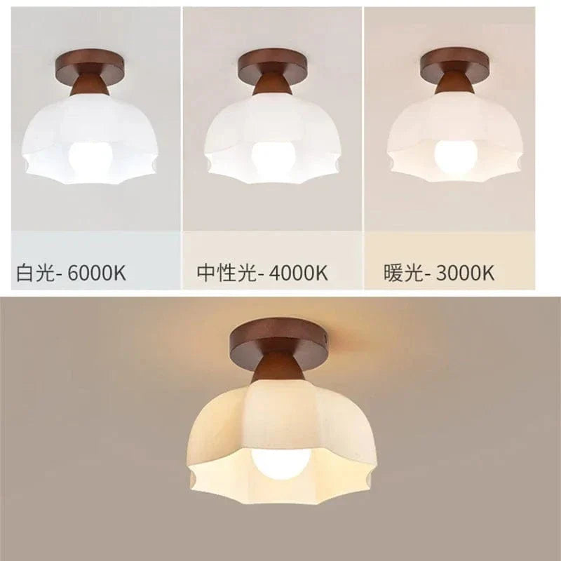 Nordisk LED Taklampa med Glas Skärm – Modern Flush Mount Lampa för Vardagsrum, Matsal, Kök och Hall