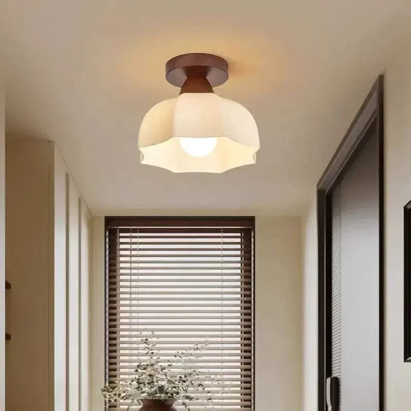 Nordisk LED Taklampa med Glas Skärm – Modern Flush Mount Lampa för Vardagsrum, Matsal, Kök och Hall