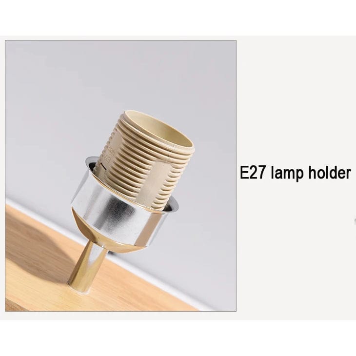 Nordisk Bordlampa Med Träbas – Tygskärm - E27 Lampa - Stilren Design - Ideal För Sängbord - Skrivbord - Vardagsrumsbelysning