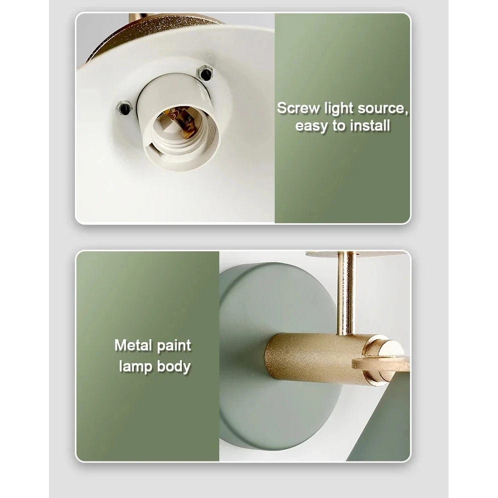 Nordisk Vägglampa med 350° Rotation och Vridomkopplare för Sängkammare och Hallbelysning - Fast installerad Vägglampa