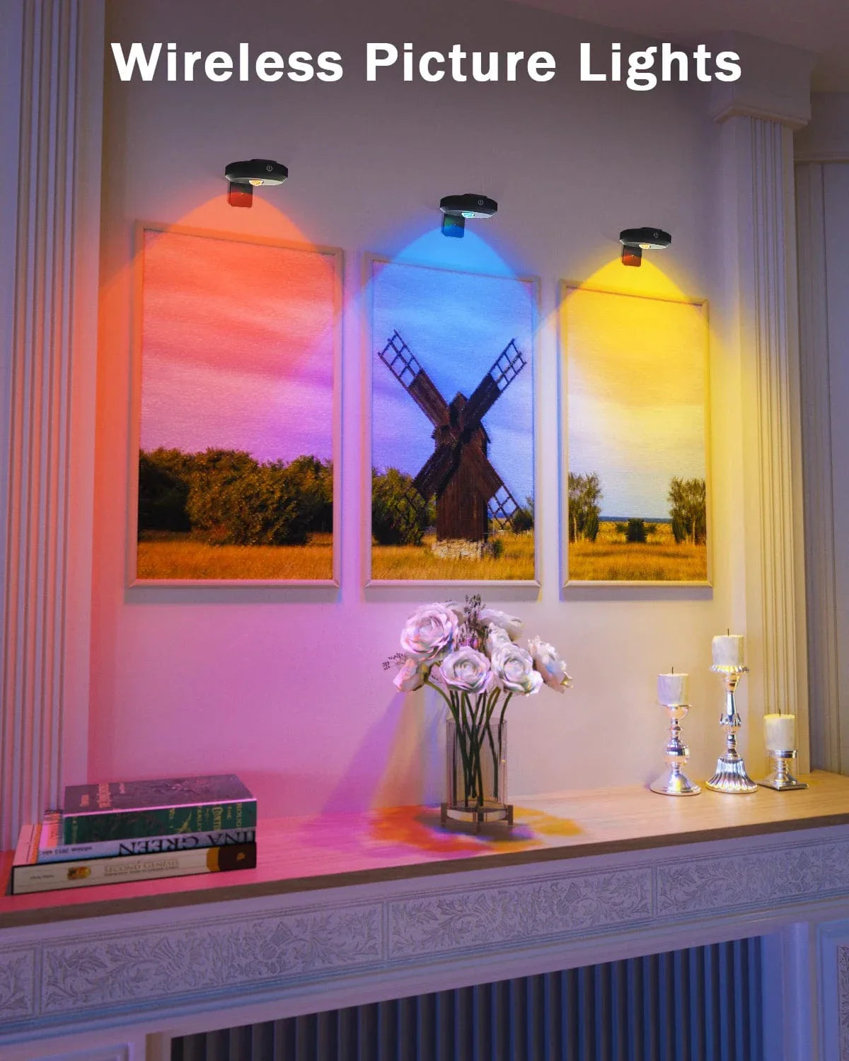 Återuppladdningsbara LED puckljus med magnetfäste – RGB-färgtemperatur - Justerbar ljusstyrka - Inomhus konstbelysning - Fjärrkontroll