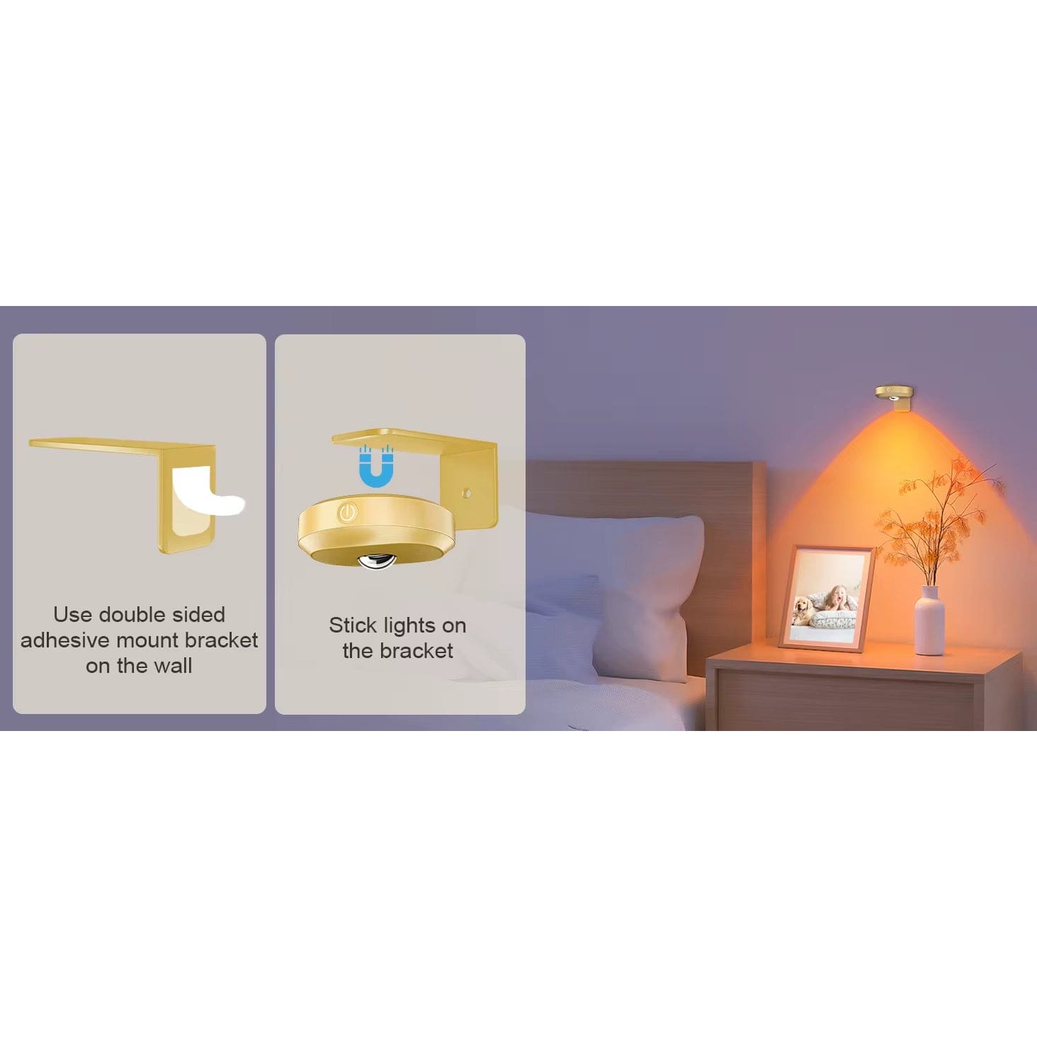 Återuppladdningsbara LED puckljus med magnetfäste – RGB-färgtemperatur - Justerbar ljusstyrka - Inomhus konstbelysning - Fjärrkontroll