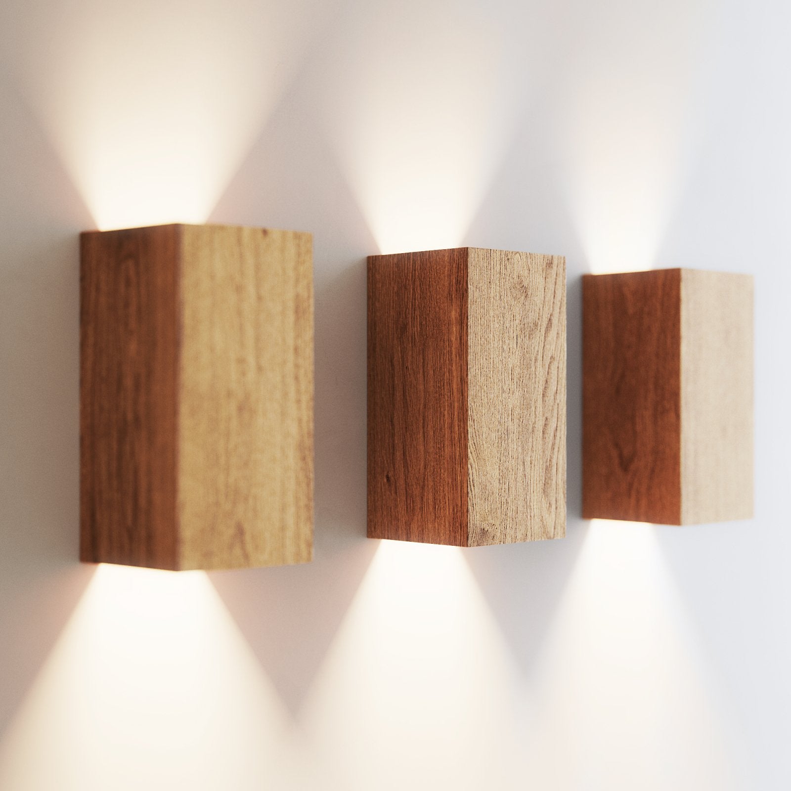 NordicGlow – Rustik Trä Vägglampa med LED Belysning för Vardagsrum och Sovrum