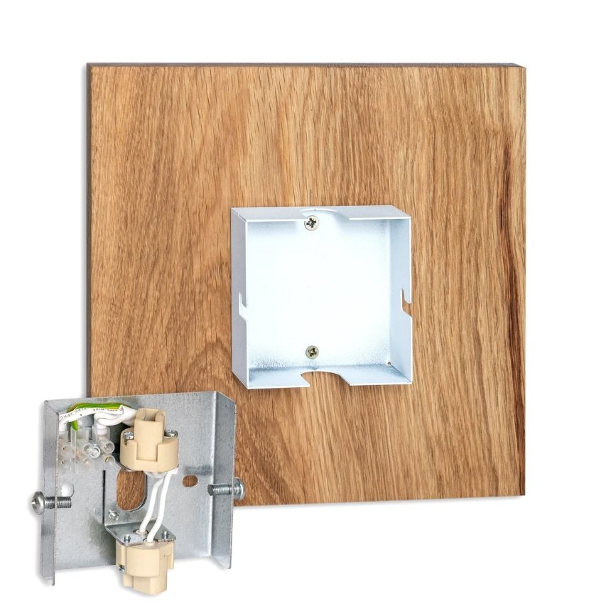 LightSquare - Fyrkantig Trä Vägglampa med Indirekt LED Ljus