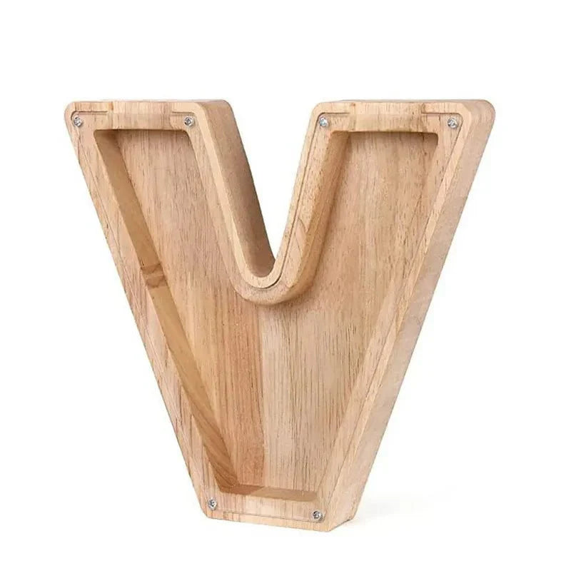 Trä Bokstavsbokstäver Initial Spargris Personlig Inredning