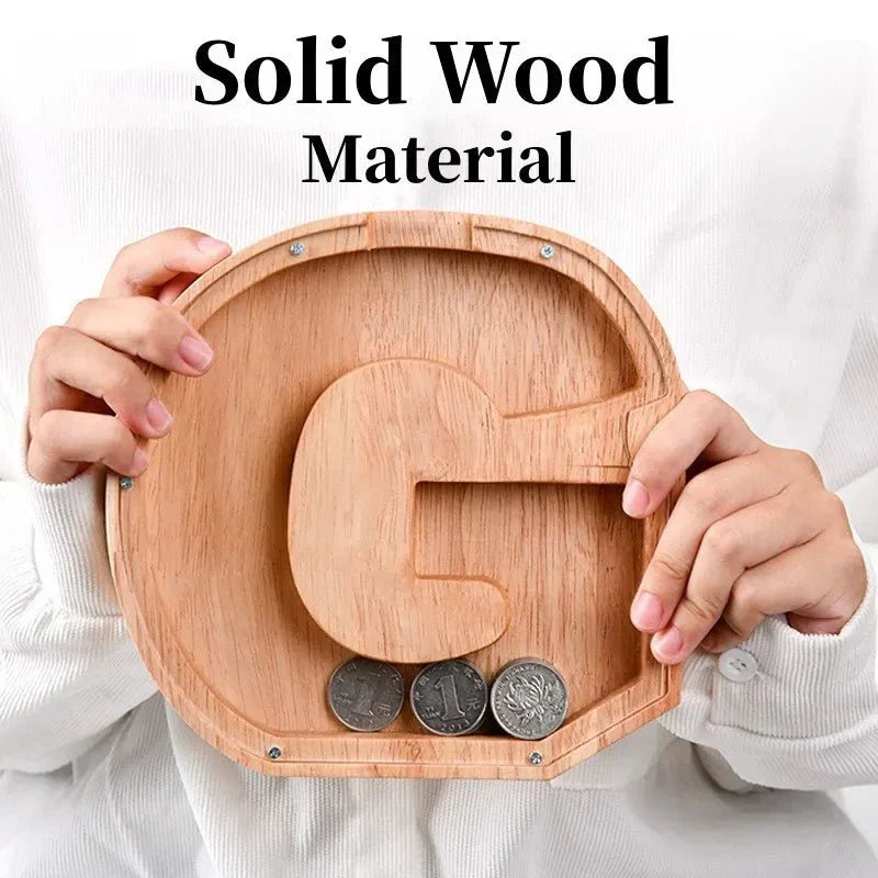 Trä Bokstavsbokstäver Initial Spargris Personlig Inredning