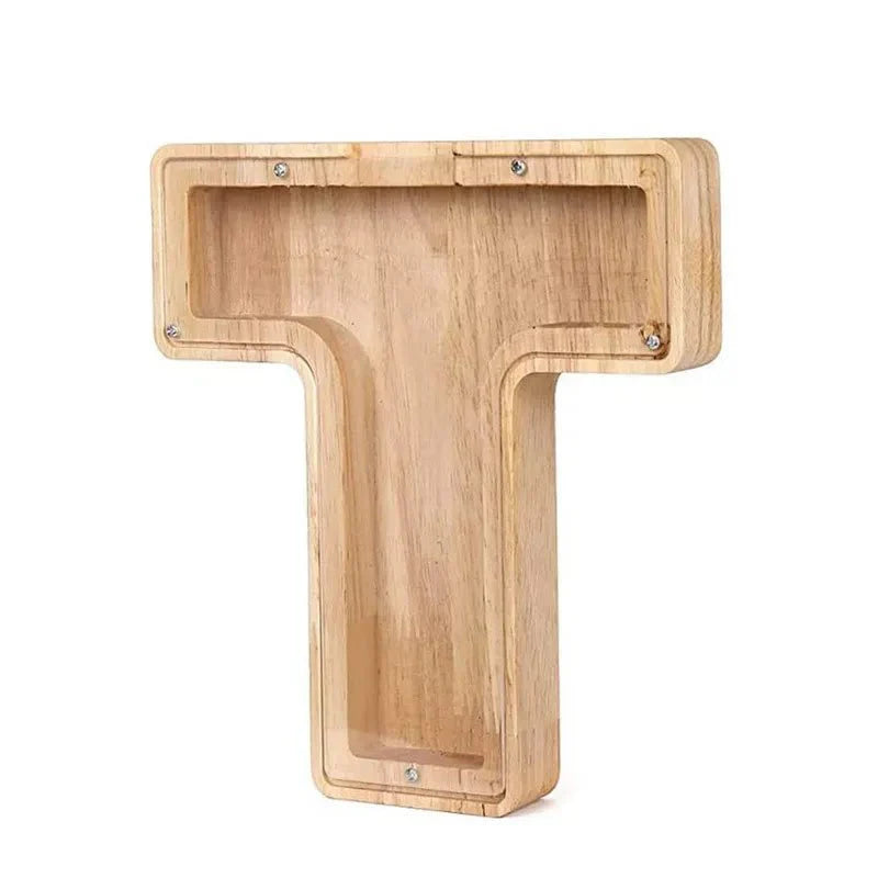 Trä Bokstavsbokstäver Initial Spargris Personlig Inredning