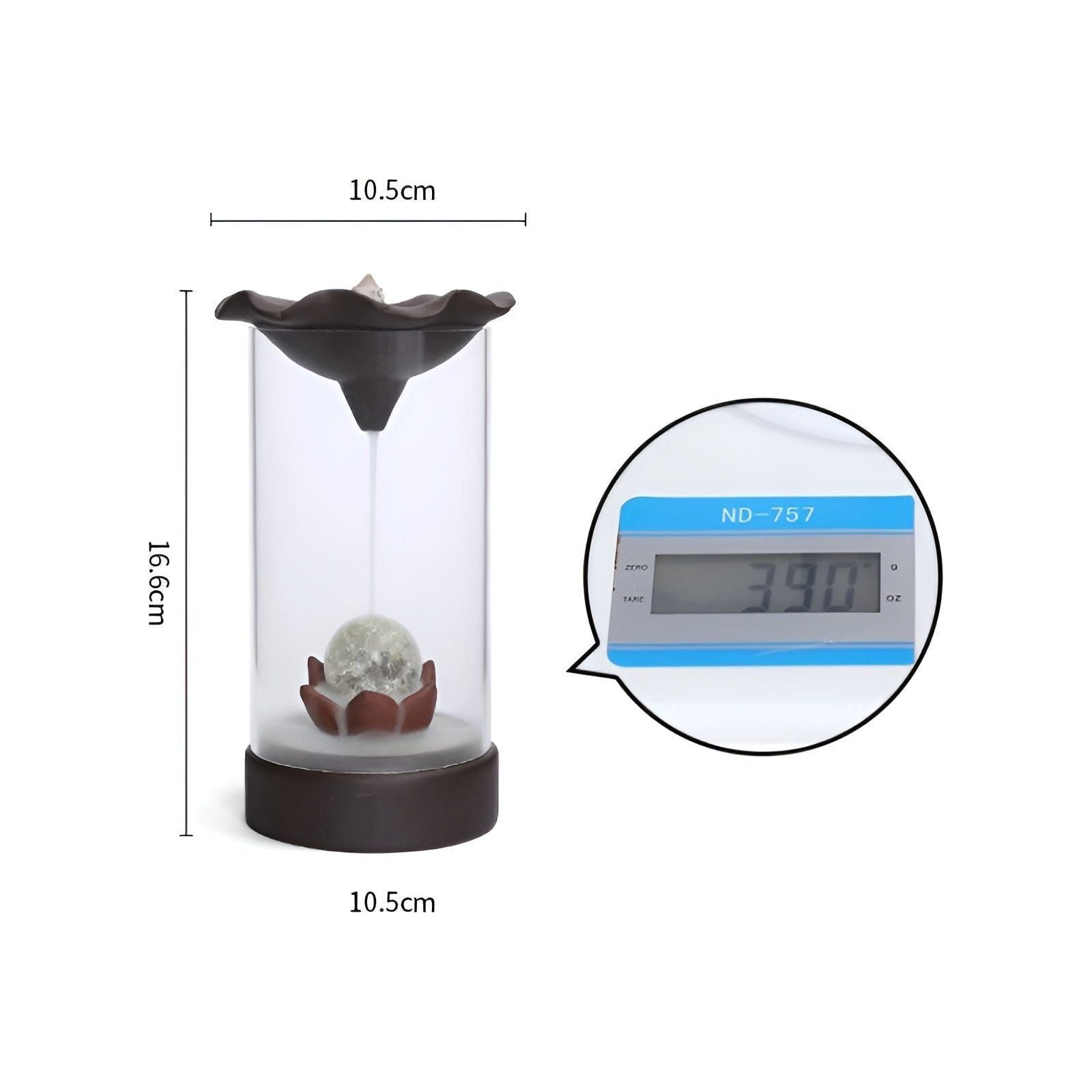 SoothingFlow Brännare - Vindskyddad Backflow Rökelsebrännare