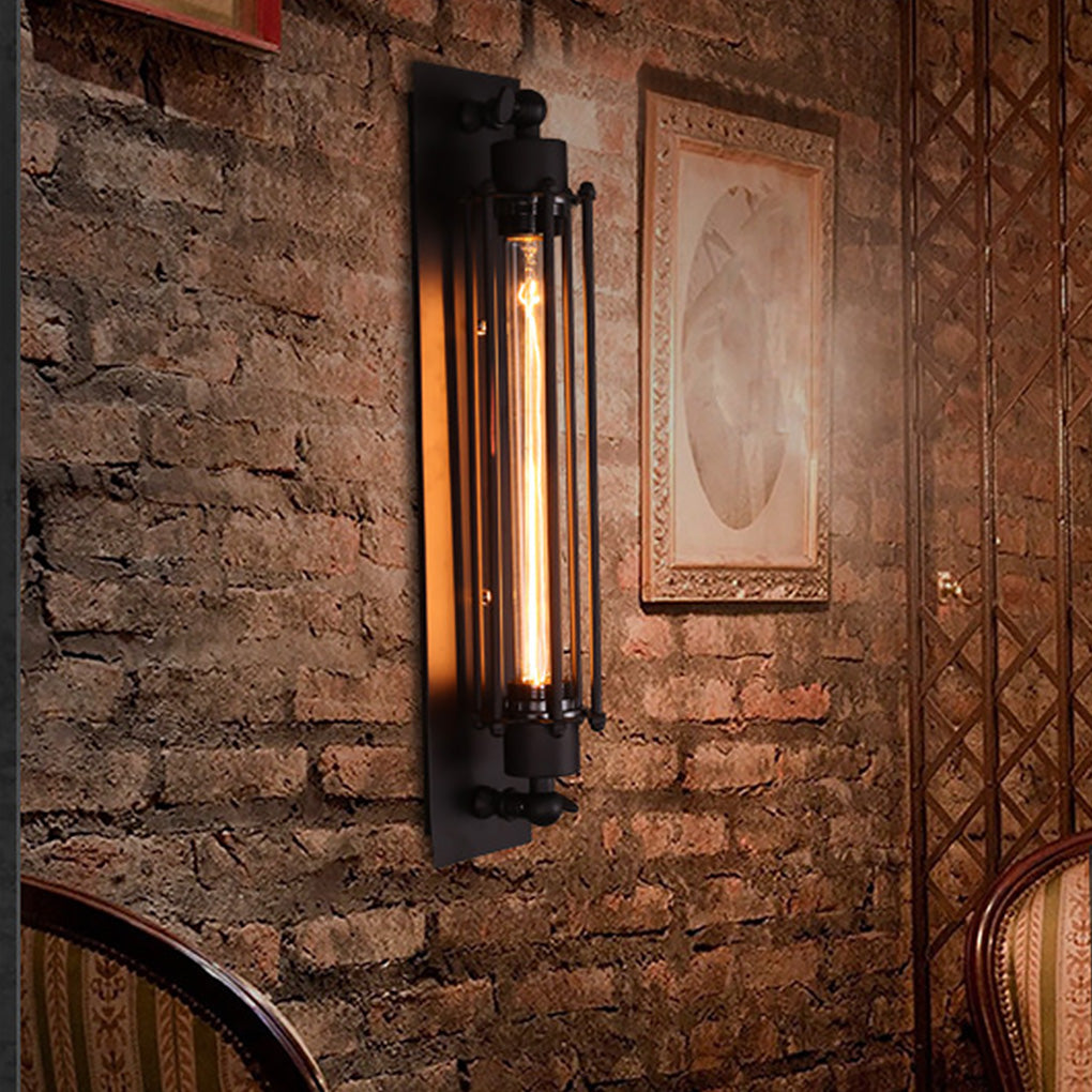 Vägglampa vintage industriell järn vägglampa
