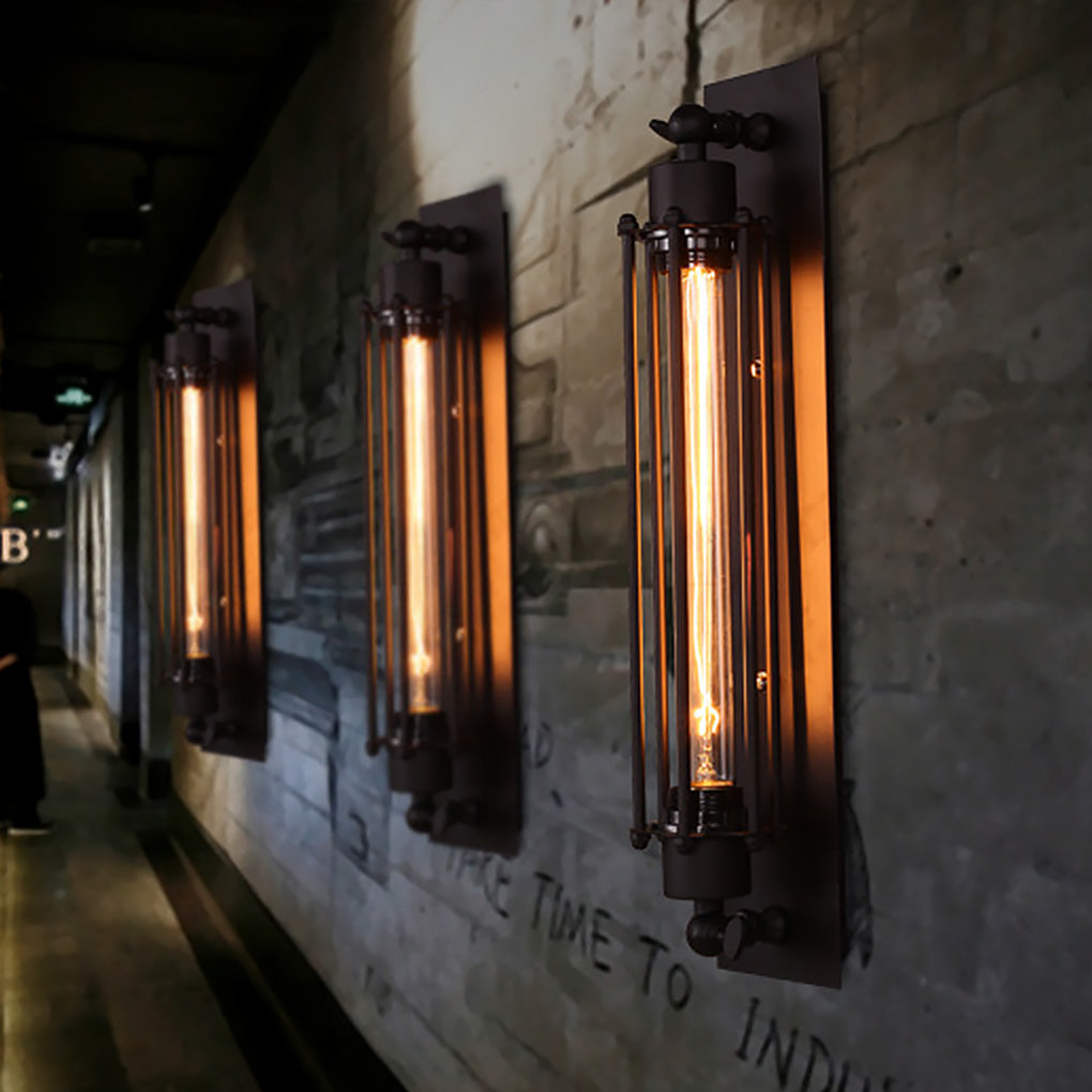 Vägglampa vintage industriell järn vägglampa