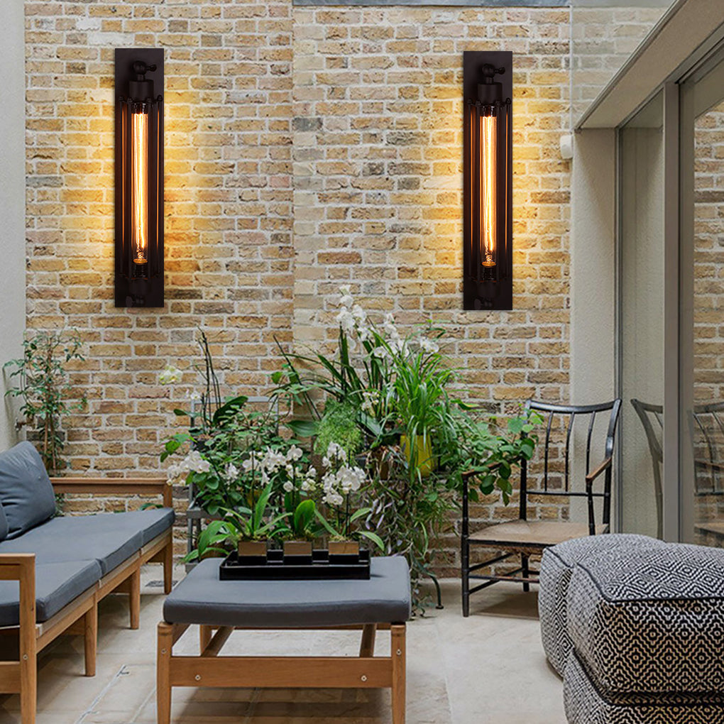 Vägglampa vintage industriell järn vägglampa