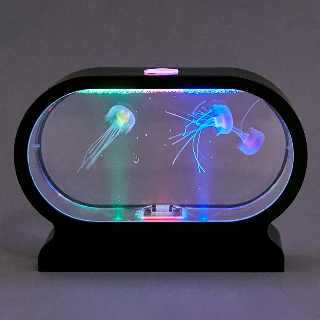 LumiJelly - LED Manet Tafellampa, 3-Färgs Simulering Akvarium Nattlampa, Batteridriven, Dekorativt Ljus