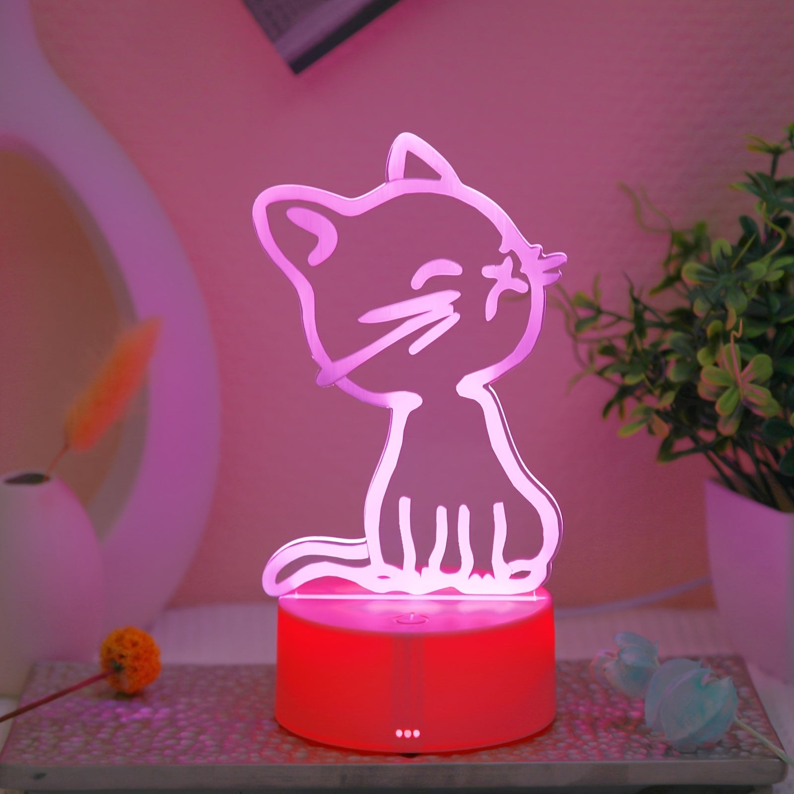 GlowPaw - Beröringsstyrd 3D Katt Nattlampa